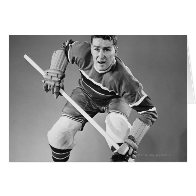 Hockey Defenseman Hälsningskort (Framsidan Horizontal)
