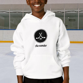 Hockey Design Black & White Classy Boys Namn Sport T Shirt