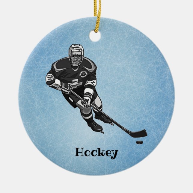Hockey Design Ceramic Ornament (Framsidan)
