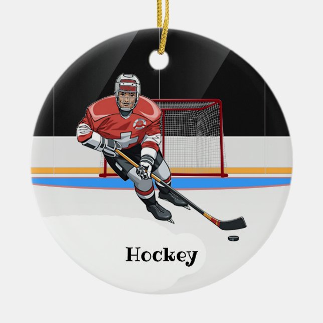 Hockey Design Ceramic Ornament (Framsidan)