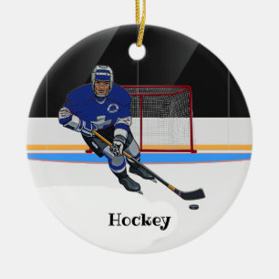 Hockey Design Ceramic Ornament