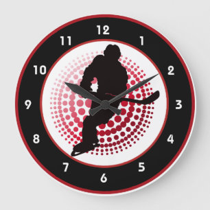 Hockey Design Wall Clock Stor Klocka