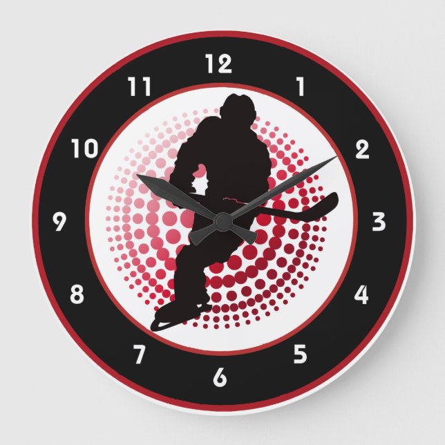Hockey Design Wall Clock Stor Klocka (Framsida)