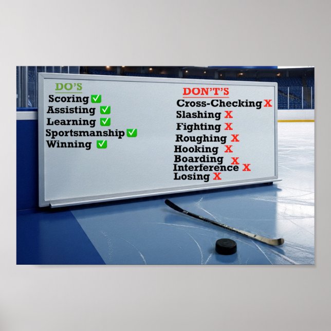 Hockey Do's and Don ts Whiteboard Poster (Framsidan)