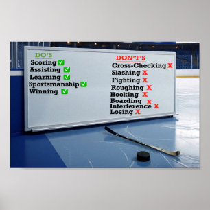 Hockey Do's and Don ts Whiteboard Poster