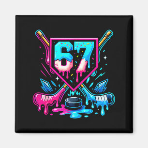Hockey Drip 6 7 Nummer 67 Sex Sju Meme Män Pojkar Magnet