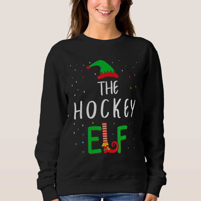 Hockey Elf Family Matching jul Pjs Funny T Shirt (Framsida)