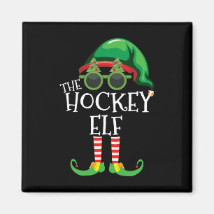 Hockey Elf Matchande Jul Grupp Fest Pyjamas Familj Magnet