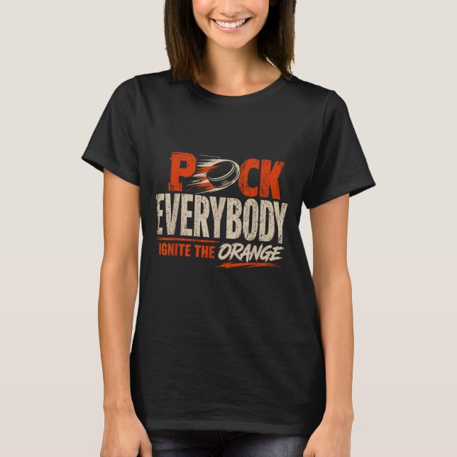 Hockey Enforcer Orange 1 T Shirt (Framsida)