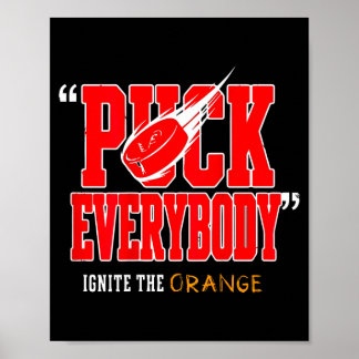 Hockey Enforcer Orange Rolig Hockey Sport Poster