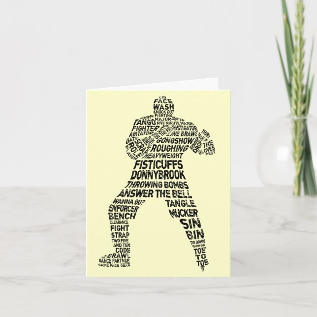 Hockey Enforcer Ord Art Greeting Card Helgkort (Framsida)
