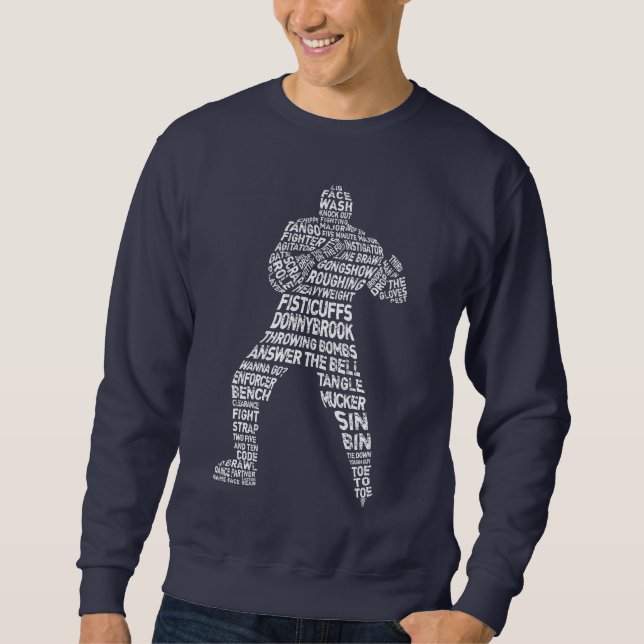Hockey Enforcer Ord Art Lång Ärmad Tröja (Framsida)