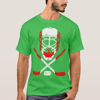 Hockey Equipment Canadian Flagga Ice Hockey T Shirt