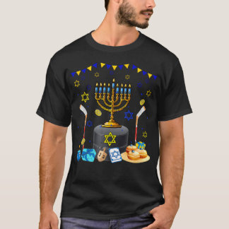 Hockey Equipment Player Loverhanukkah Jewish Menor T Shirt
