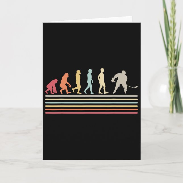 Hockey Evolution - Sportälskare Hockeyspelare Retr Kort (Framsida)