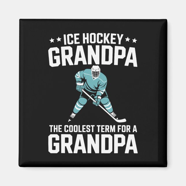 Hockey Farfar Det Coolaste Termen, Ishockey Farfar Magnet (Framsidan)