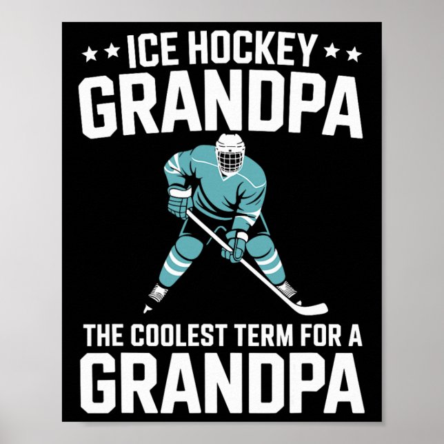 Hockey Farfar Det Coolaste Uttrycket, Ishockey Far Poster (Framsidan)