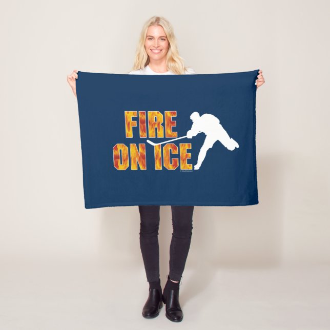 Hockey Fire on Ice Fleece Blanket (På plats)