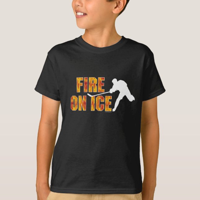 Hockey Fire on Ice Tee Shirt (Framsida)
