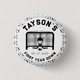 Hockey First Year Down 1st Birth Papper Knapp