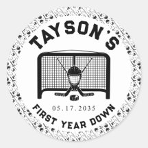 Hockey First Year Down 1st Birth Papper