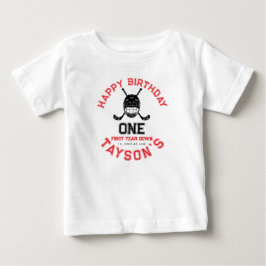 Hockey First Year Down 1st birthday  T Shirt