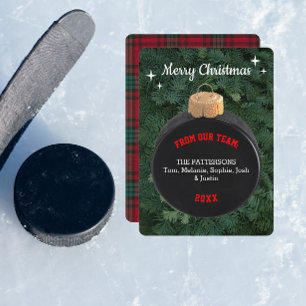 Hockey Fläkt Personlig Ornamet jul Card Tack Kort
