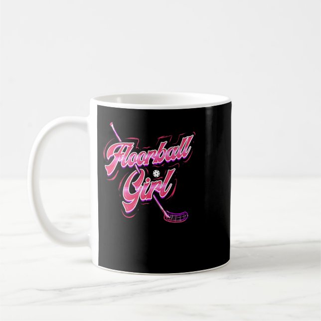Hockey Floorball Girl Unihockey Floor Hockey Playe Kaffemugg (Vänster)