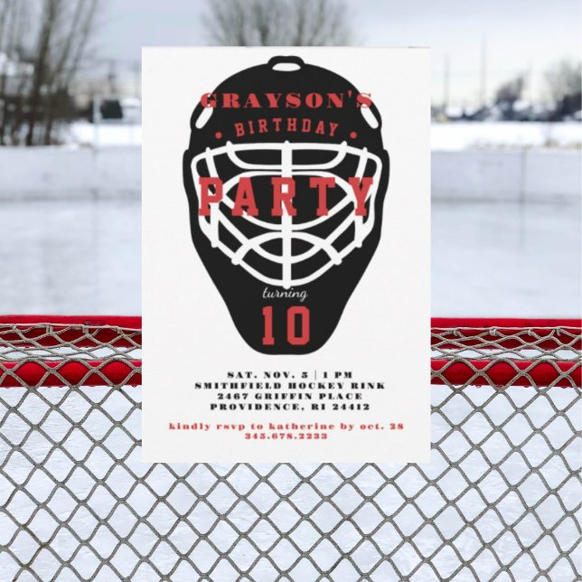 Hockey Födelsedagsfest inbjudan (Skapare uppladdad)