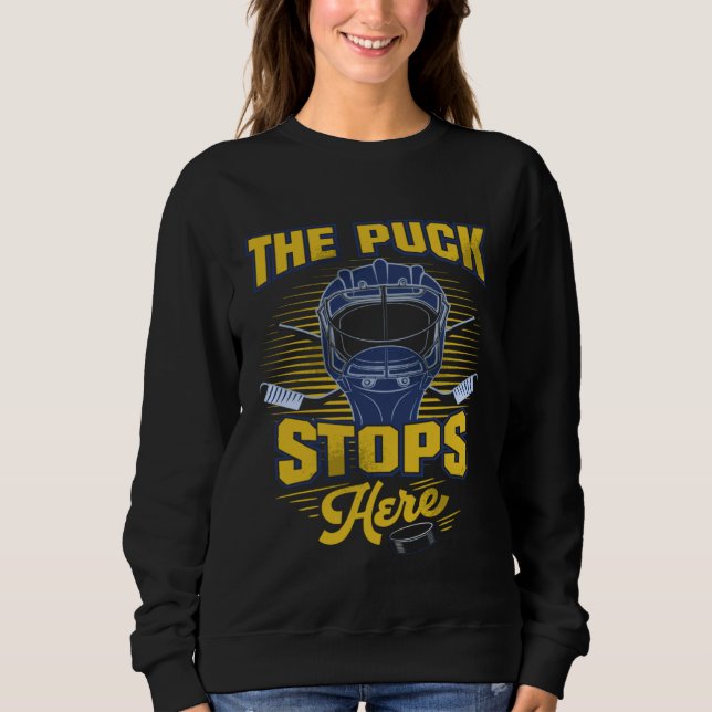 Hockey  For Boys Goalie Puck Stops Here Hockey Pla T Shirt (Framsida)