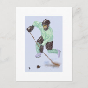 Hockey för målkonsten vykort