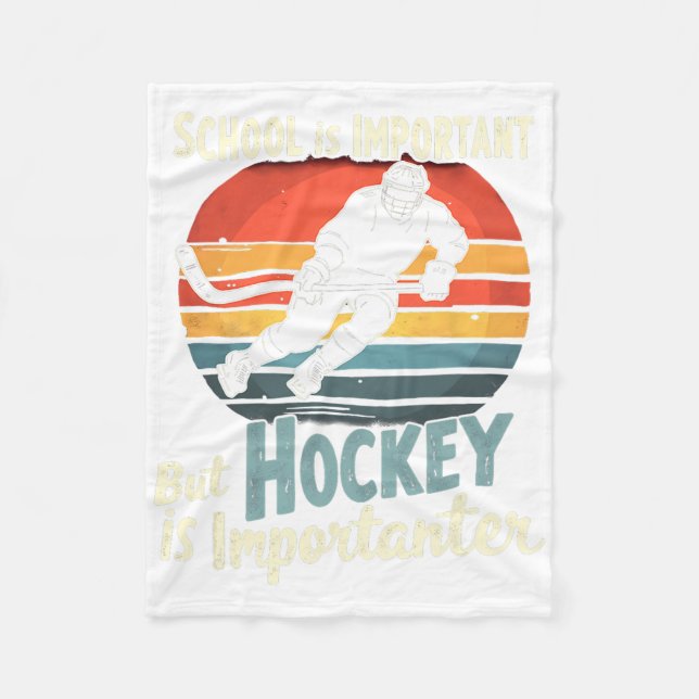 Hockey förekommer skola roligt fleecefilt (Framsidan)