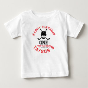 Hockey Första Året Ner 1:a födelsedagen T Shirt
