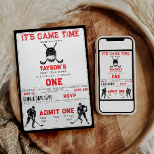 Hockey Första Året Ner – 1-årsdag Inbjudningar