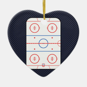 Hockey Game Assion Carbon Fiber Stil Julgransprydnad Keramik