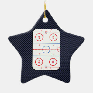 Hockey Game Assion Carbon Fiber Stil Julgransprydnad Keramik