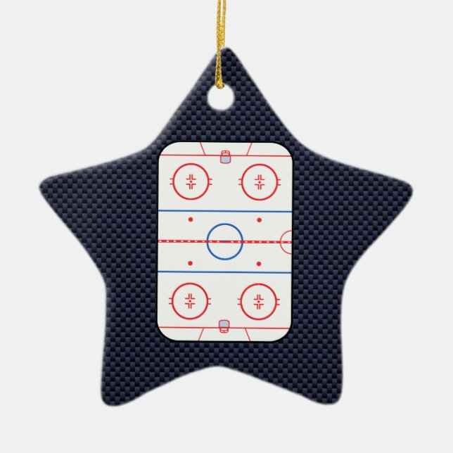 Hockey Game Assion Carbon Fiber Stil Julgransprydnad Keramik (Framsidan)
