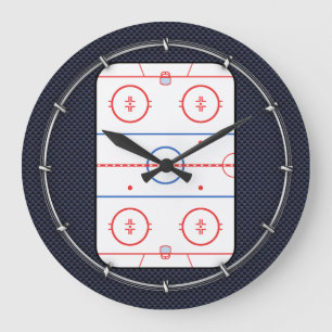 Hockey Game Assion Carbon Fiber Stil Stor Klocka