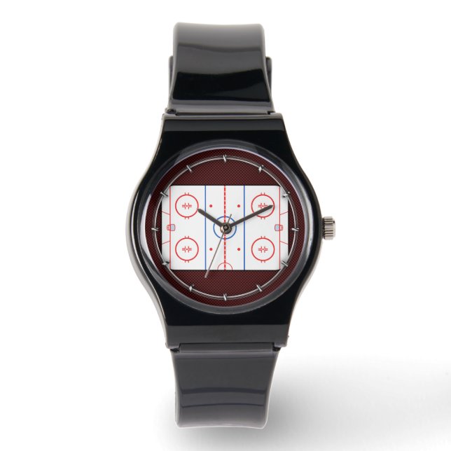 Hockey Game Assion Rink Diagram Armbandsur (Framsida)