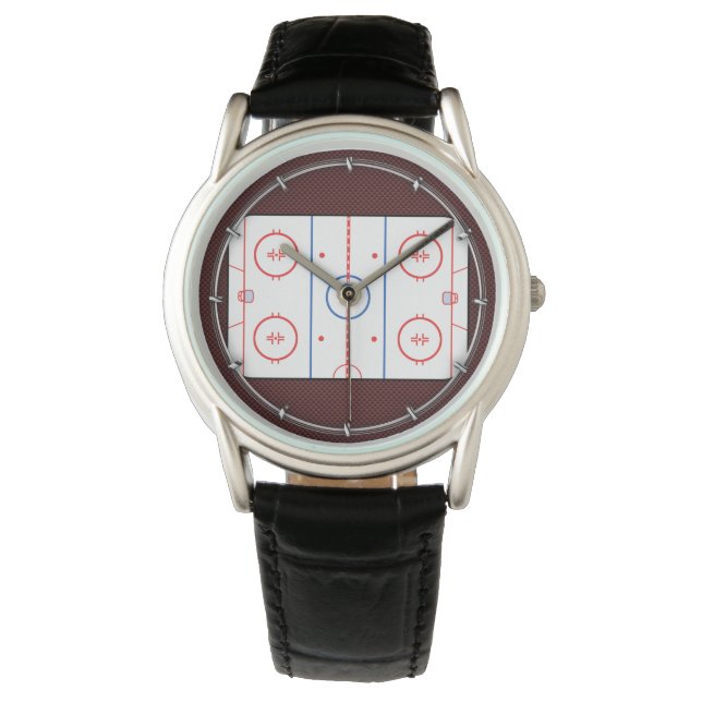 Hockey Game Assion Rink Diagram Armbandsur (Framsida)