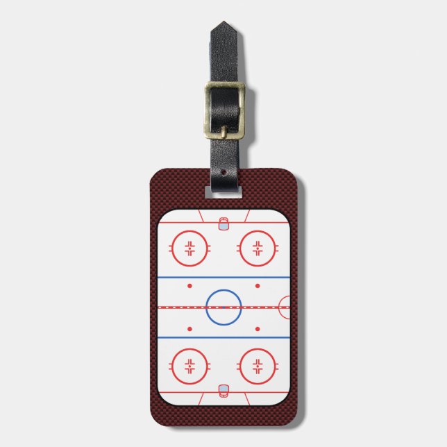 Hockey Game Assion Rink Diagram Bagagebricka (Vertikal Framsida)