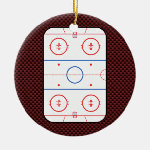 Hockey Game Assion Rink Diagram Julgransprydnad Keramik