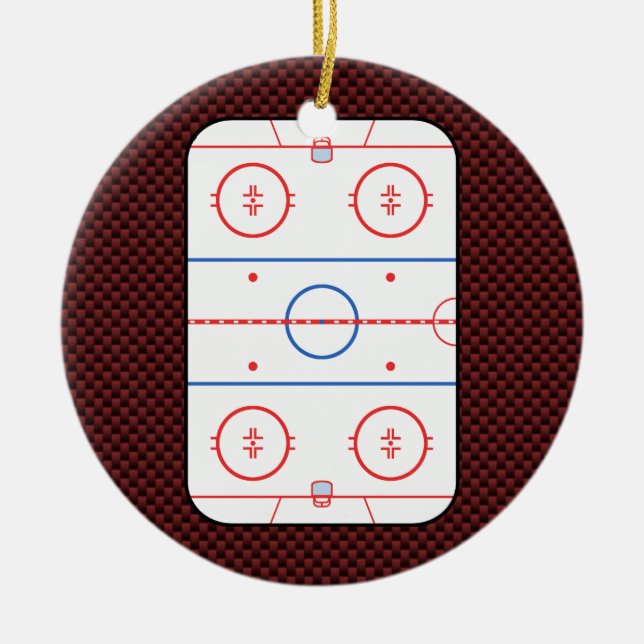 Hockey Game Assion Rink Diagram Julgransprydnad Keramik (Framsidan)