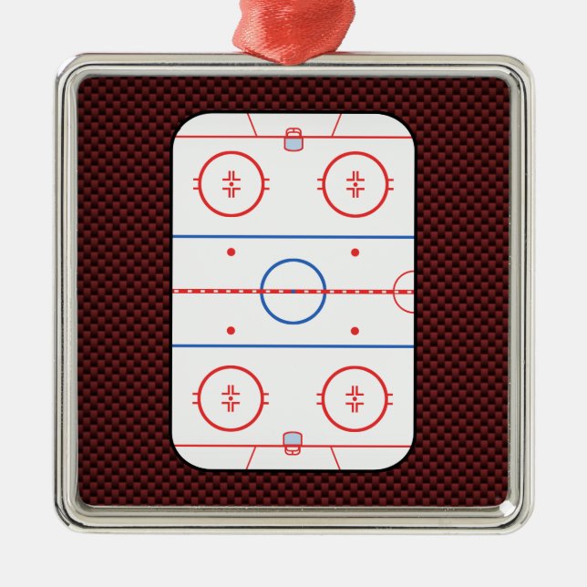 Hockey Game Assion Rink Diagram Julgransprydnad Metall (Framsidan)