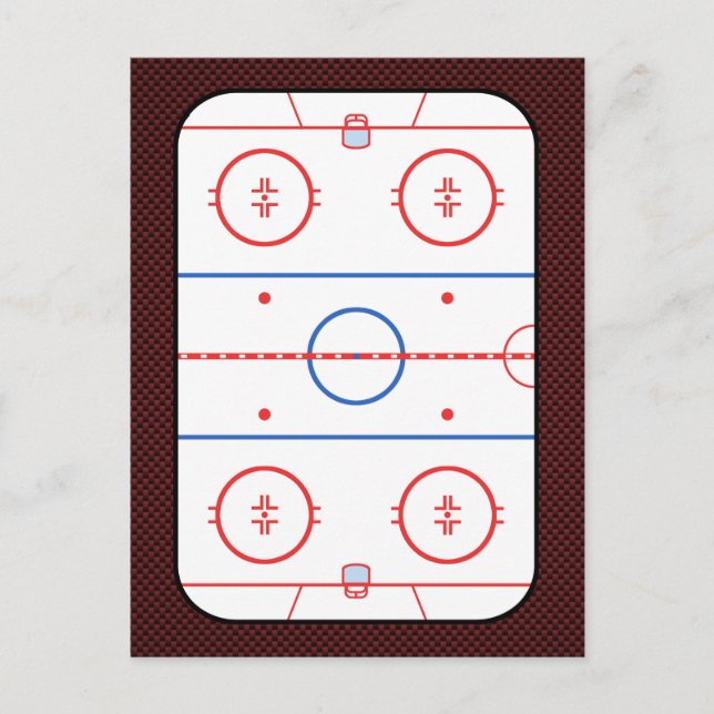 Hockey Game Assion Rink Diagram Vykort (Framsida)