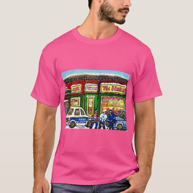 HOCKEY GAME ATIM HORTONS MONTREAL WINTER CITY SCEN T SHIRT (Framsida)