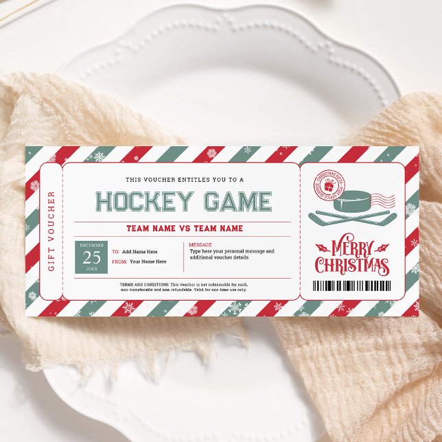 Hockey Game-julgåva Biljett Inbjudningar (Skapare uppladdad)