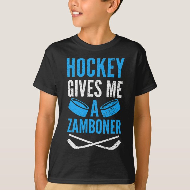 Hockey Ge Me A Zamboner T Shirt (Framsida)