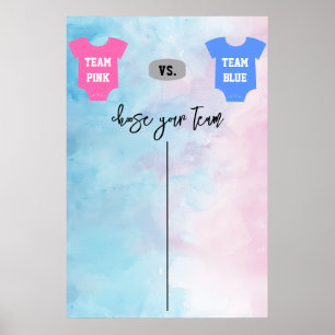 Hockey Gender Reveal Game - cast your Vote Poster