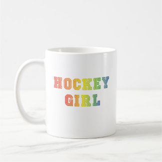 Hockey Girl Rainbow Kaffemugg